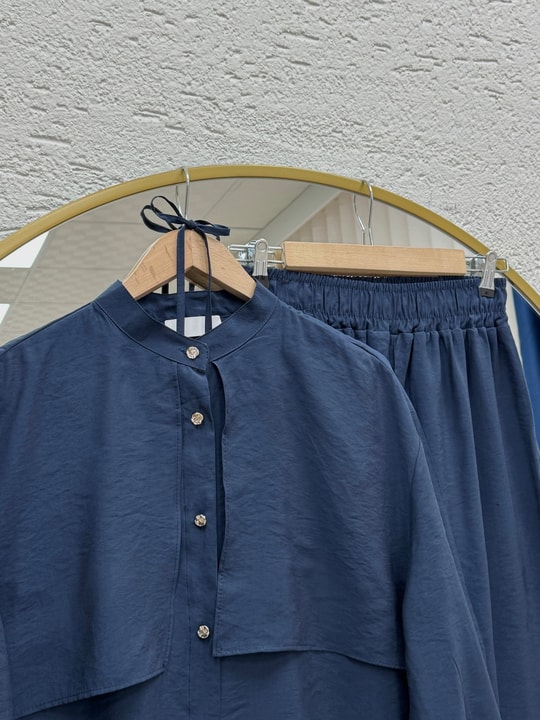 Belgin Bolerolu Tuniği Uzun Pantolonlu Modal Takım-ZŞ7078 Lacivert