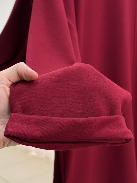 Belkıs Etek ve Kol Manşet Tunik-MF1935 Bordo