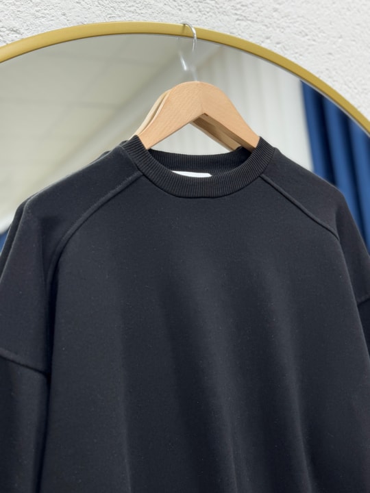 Bemeva Dikiş Detay İki İp Şardonlu Sweat-BN4522 Siyah