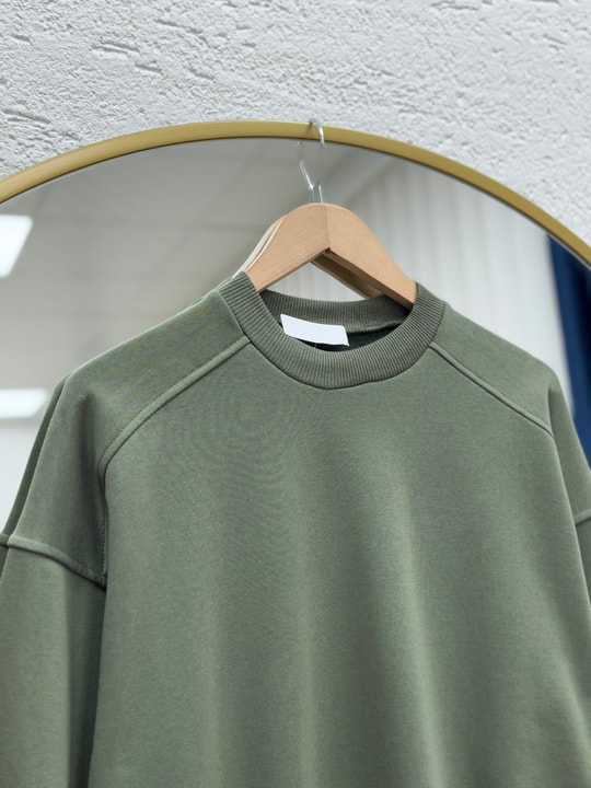 Bemeva Dikiş Detay İki İp Şardonlu Sweat-BN4522 Haki