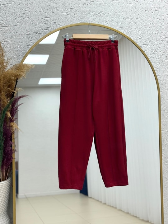 Bemista Kapşonlu Çıtçıtlı  Yanı Yırtmaçlı Pantolonlu Takım-MA8329 Bordo