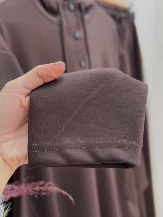 Bemista Kapşonlu Çıtçıtlı  Yanı Yırtmaçlı Pantolonlu Takım-MA8329 Kahve