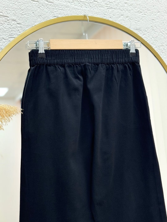 Bemona Çift Cepli Paça Püsküllü Gabardin Pantolon-MA5284 Siyah