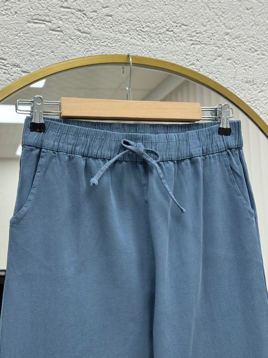 Bemona Çift Cepli Paça Püsküllü Gabardin Pantolon-MA5284 İndigo