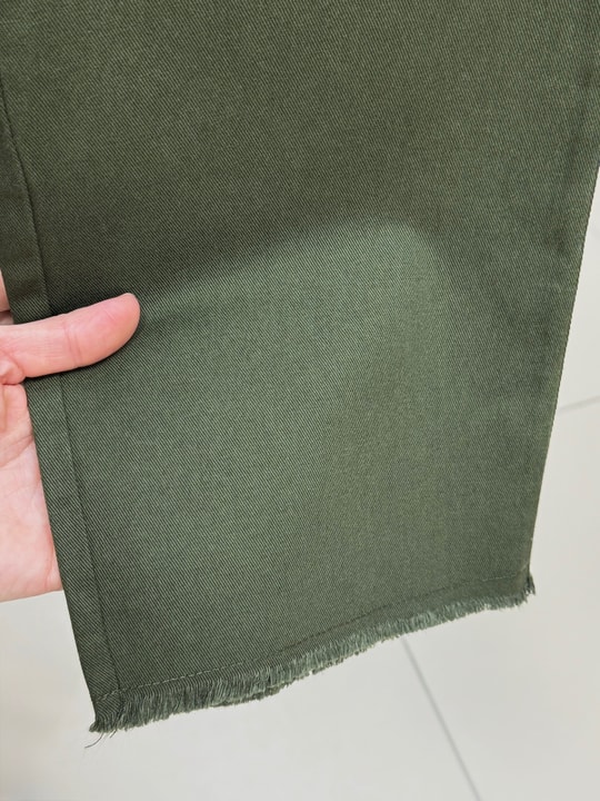 Bemona Çift Cepli Paça Püsküllü Gabardin Pantolon-MA5284 Yeşil