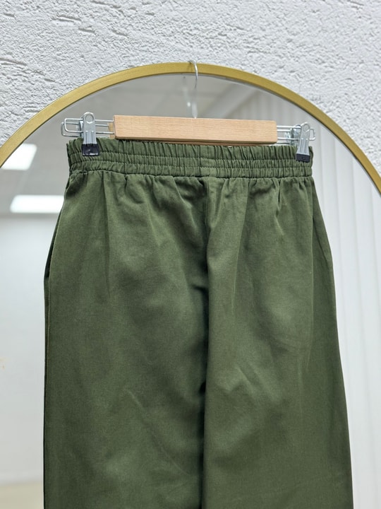 Bemona Çift Cepli Paça Püsküllü Gabardin Pantolon-MA5284 Yeşil