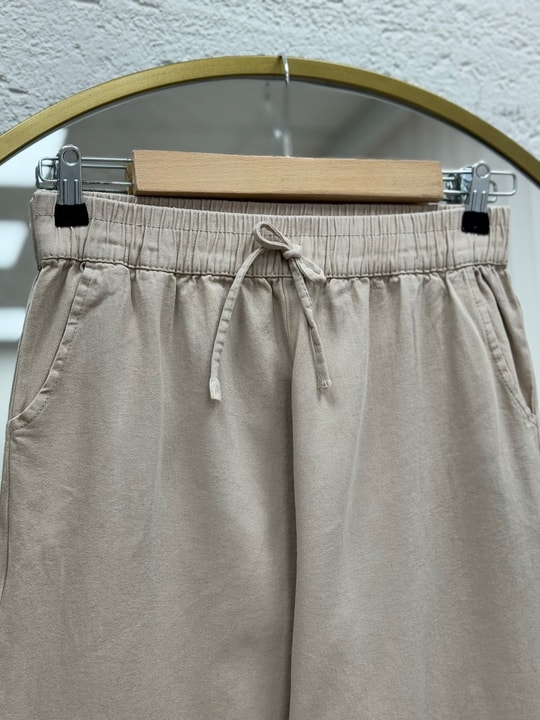 Bemona Çift Cepli Paça Püsküllü Gabardin Pantolon-MA5284 Taş