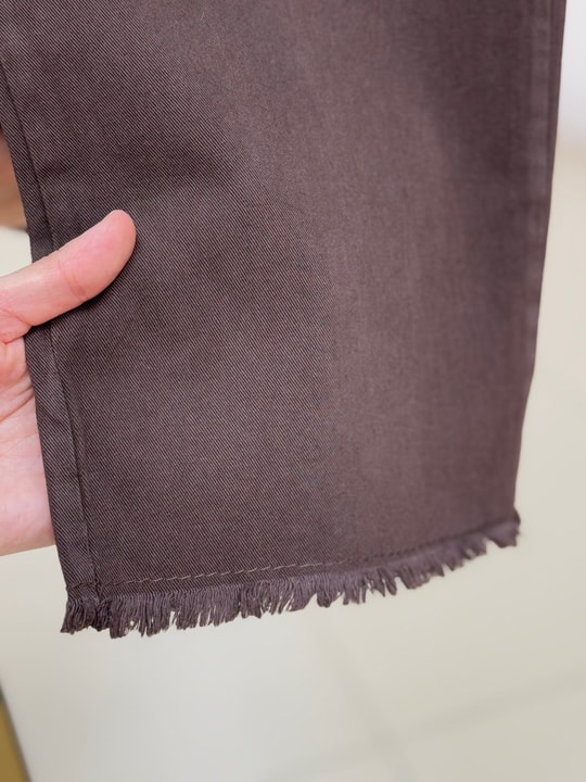 Bemona Çift Cepli Paça Püsküllü Gabardin Pantolon-MA5284 Kahve