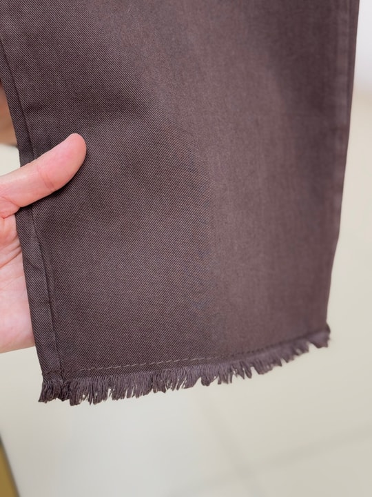 Bemona Çift Cepli Paça Püsküllü Gabardin Pantolon-MA5284 Kahve