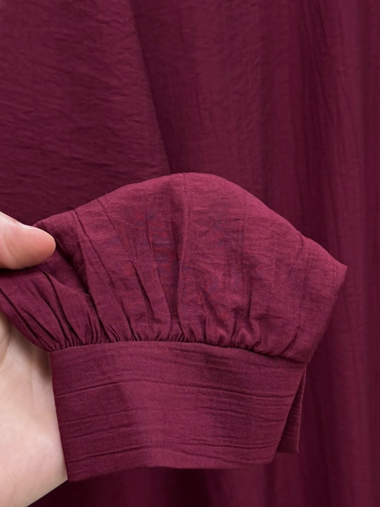 Benice Yırtmaç Detay Uzun Tunik-AS5976 Bordo