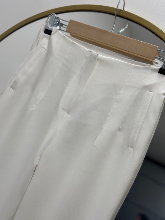 Beren Gizli Cepli Pantolon-MT1508 Beyaz