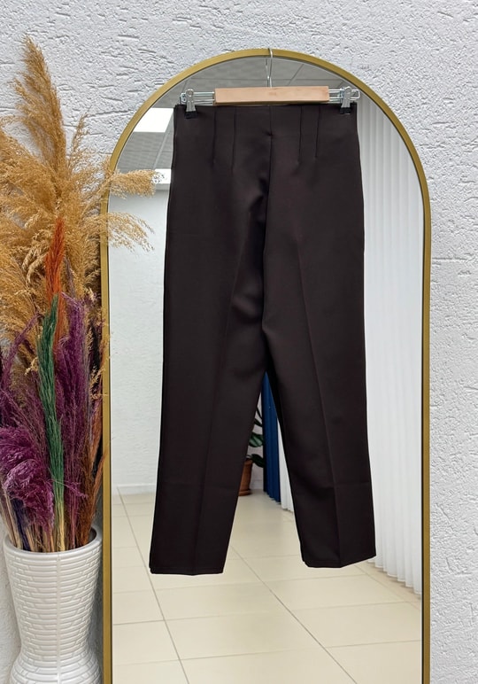 Beren Gizli Cepli Pantolon-MT1508 Kahve