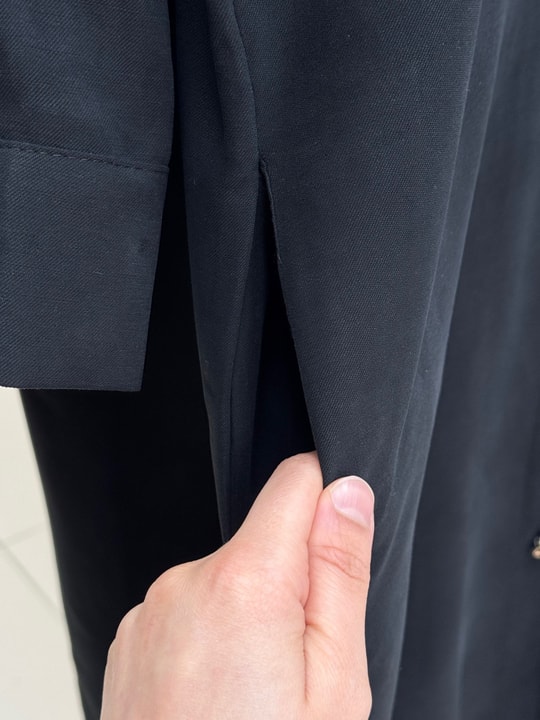 Beylem Düğmeli Çift Cepli Uzun Tunik-ZŞ7073 Siyah