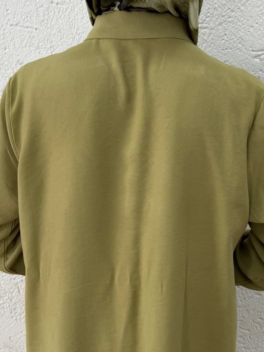 Biray Metal Düğmeli Bolerolu Uzun Tunik-GS6289 Yağ Yeşili
