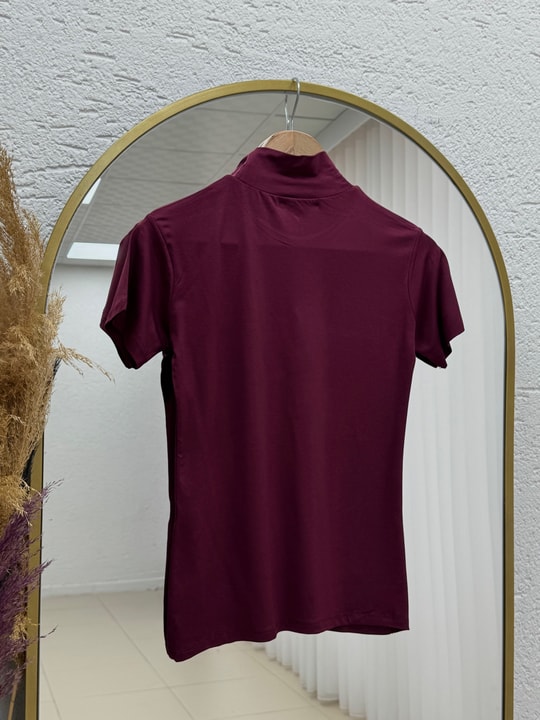 Çakıl Yarım Balıkçı Kısa Kol Badi-EE233 Bordo
