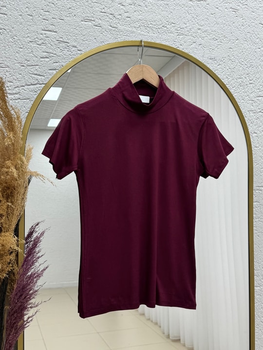 Çakıl Yarım Balıkçı Kısa Kol Badi-EE233 Bordo