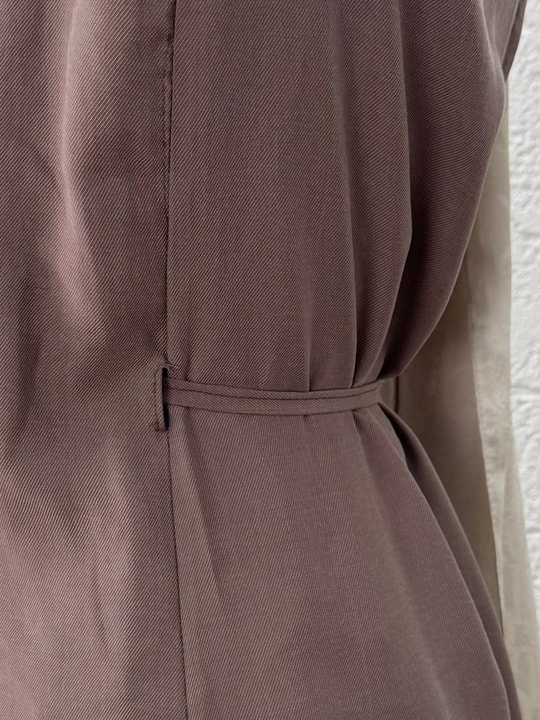 Canay Pelerinli İpli Elbise-ML2095 Kahve