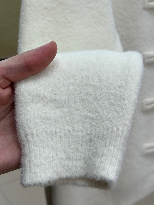 Canbahar Düğme Geçiş Detaylı Triko Hırka-KR6051 Ekru