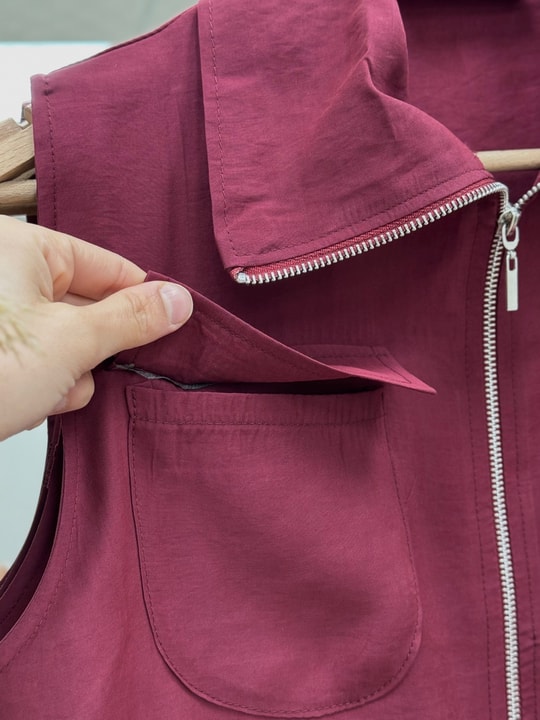 Cansel Beli Tünelli Çift Cepli Yelekli Takım-MF678 Bordo