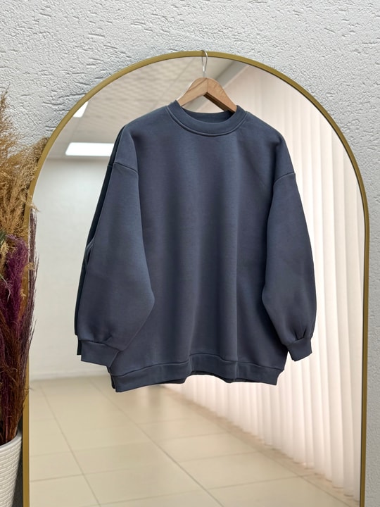 Capilia Üç İplik Düz Sweat-NL308 Antrasit