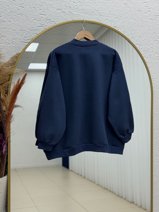 Capilia Üç İplik Düz Sweat-NL308 Lacivert