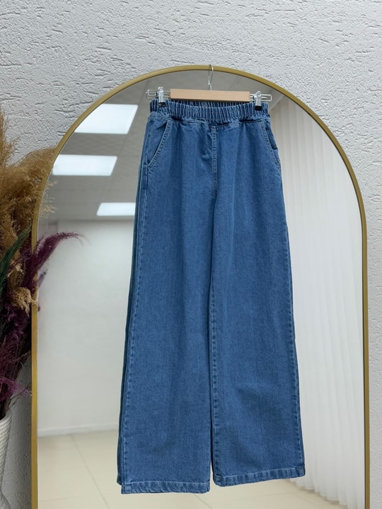 Capmora Gizli Cepli Robalı Pantolonlu Kot Takım-LS4258 Mavi
