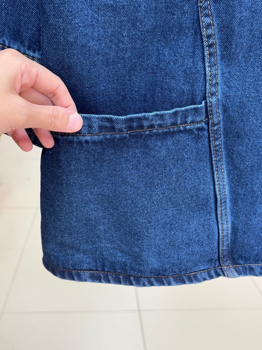 Capora Yandan Bağlamalı Çift Cepli Kot Ceket-LS6660 Kot Rengi