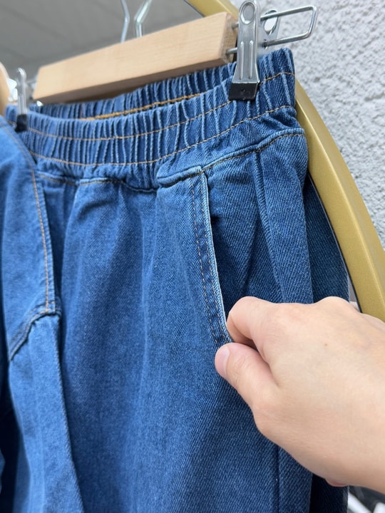 Celena Tek Cepli Metal Düğmeli Pantolonlu Kot Takım-LS8220 Mavi