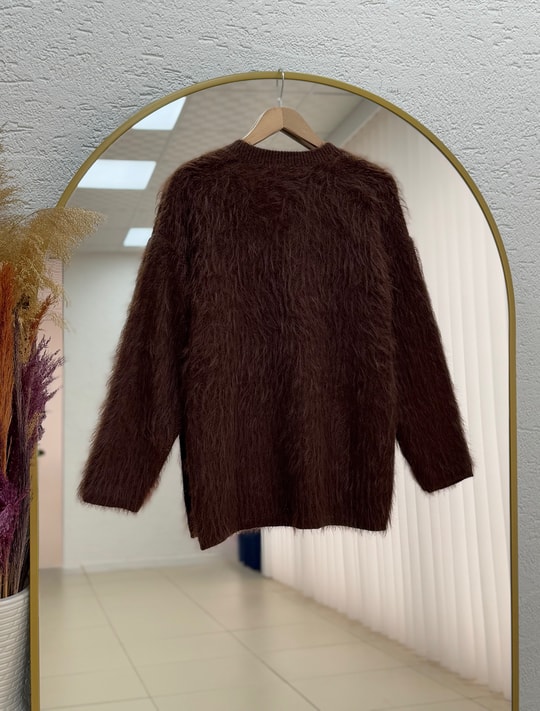 Celina Sakallı Yumoş Kazak KR5040-Zİ7004 Kahve