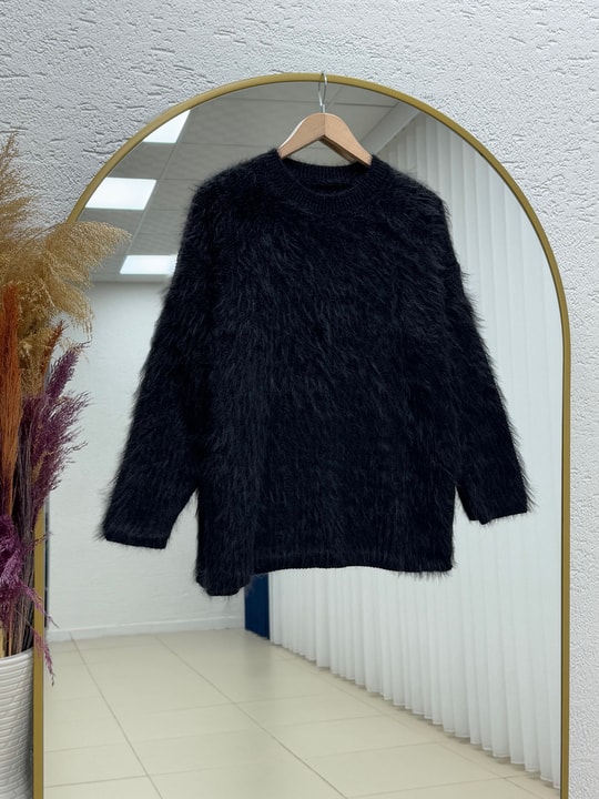 Celina Sakallı Yumoş Kazak KR5040-Zİ7004 Siyah