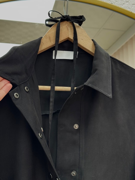 Cemay Boydan Çift Çıtçıtlı Yırtmaçlu Uzun Tunik-GS688 Siyah