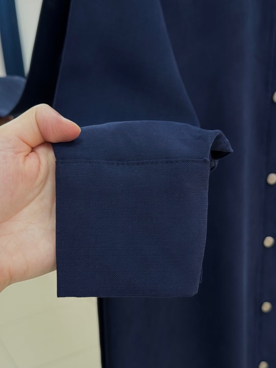 Cemay Boydan Çift Çıtçıtlı Yırtmaçlu Uzun Tunik-GS688 Lacivert