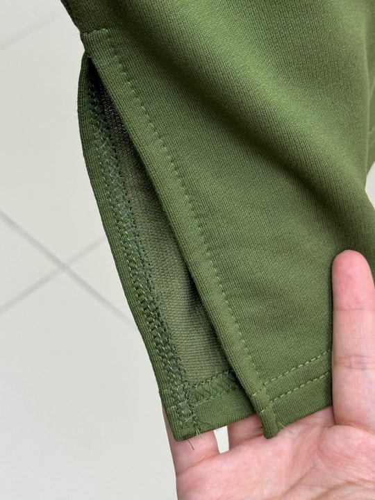 Cemşah Papatya Nakışlı Yazılı Yırtmaçlı Bluz-SS13157 Yeşil