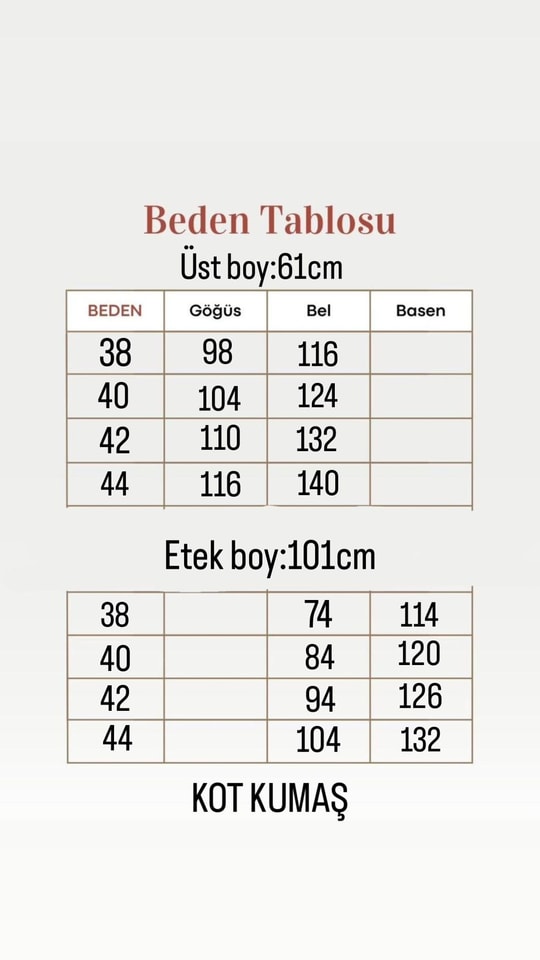Çimen Yakası Bağlamalı Eteği Parçalı Kot Takım-ML2132 Kot Rengi