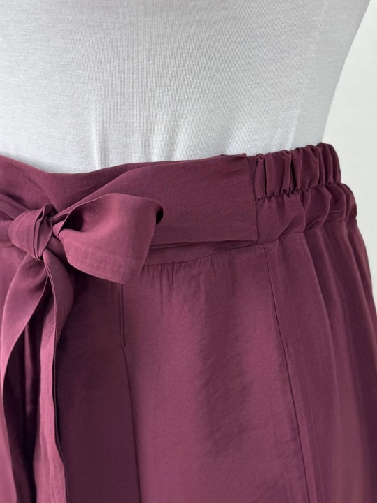 Cıvıl Şallı Ceketli Pantolonlu Modal Takım-MF258 Bordo