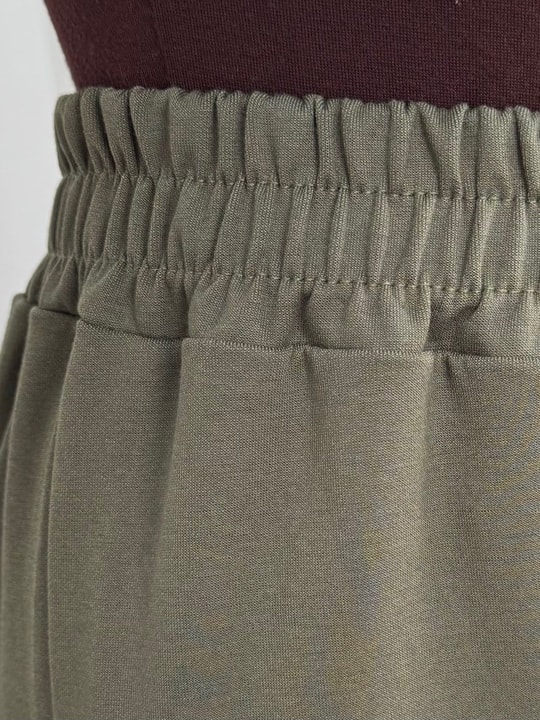 Dalga Altı Piliseli Taşlı Pantolonlu Takım-MF1893 Haki