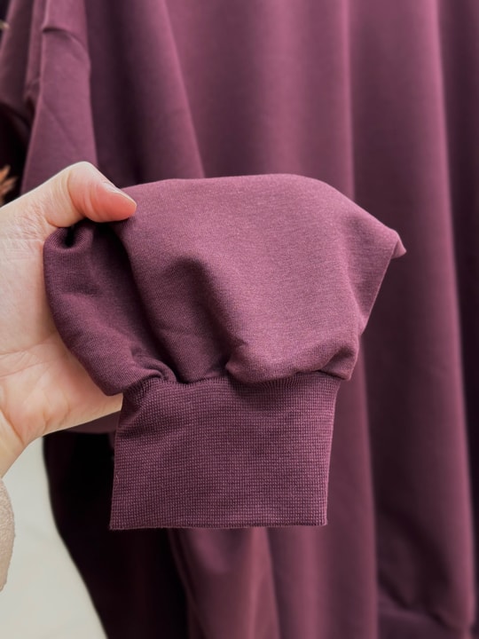 Dilşah Bol Sweat İki İplik Pantolonlu Takım-NL222 Bordo