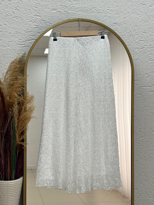 Dilsima Astarlı Dantel Etek-EK773 Beyaz
