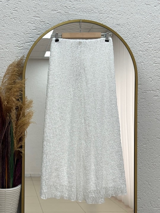 Dilsima Astarlı Dantel Etek-EK773 Beyaz