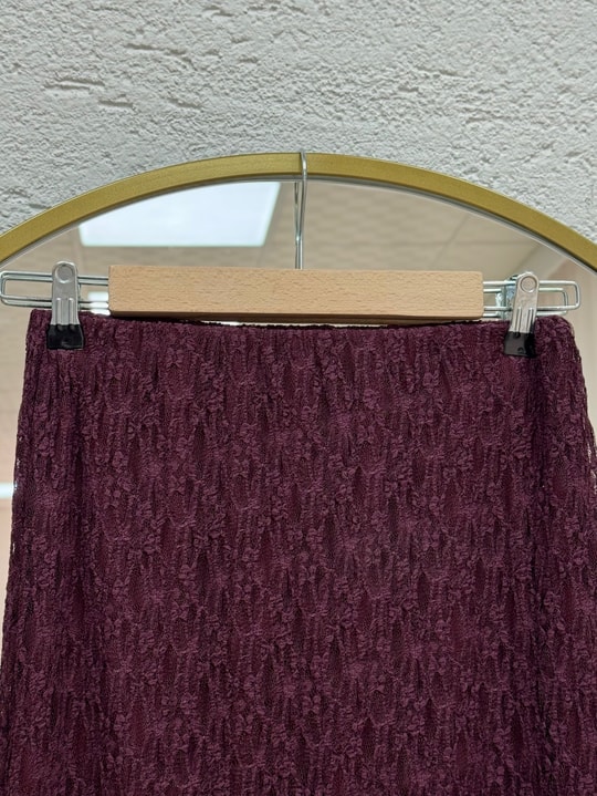 Dilsima Astarlı Dantel Etek-EK773 Mürdüm