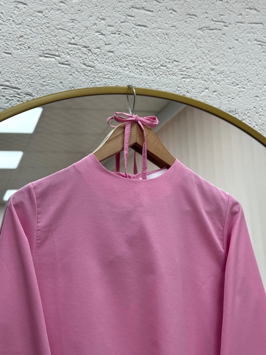 Dilsu Geniş Kol Altı Asimetrik Bluz-SS13188 Pembe