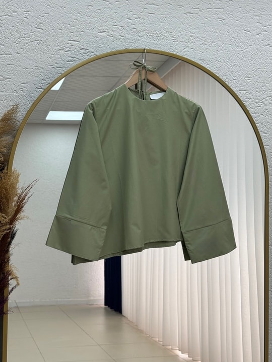 Dilsu Geniş Kol Altı Asimetrik Bluz-SS13188 Mint