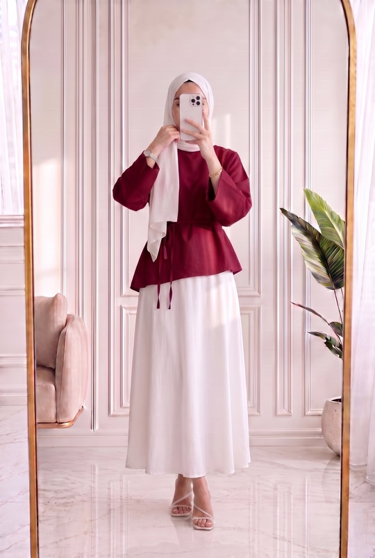 Dilsu Geniş Kol Altı Asimetrik Bluz-SS13188 Bordo