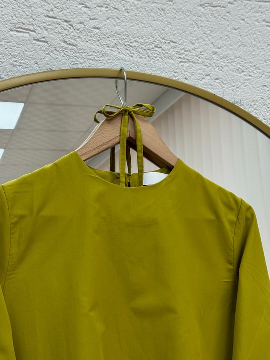 Dilsu Geniş Kol Altı Asimetrik Bluz-SS13188 Yağ Yeşili