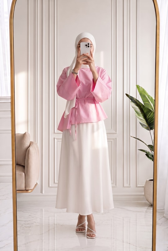 Dilsu Geniş Kol Altı Asimetrik Bluz-SS13188 Pembe