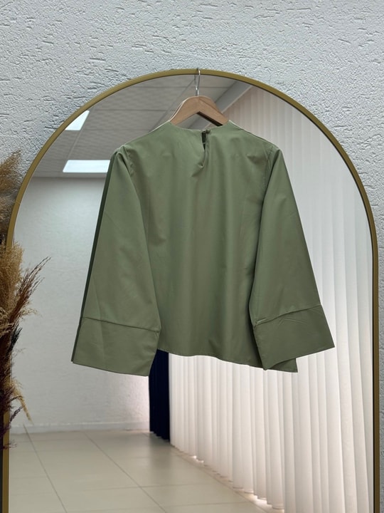 Dilsu Geniş Kol Altı Asimetrik Bluz-SS13188 Mint