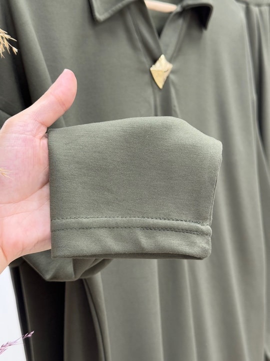 Dorilia Patı Tek Düğmeli Pantolonlu Takım-MF1805 Haki