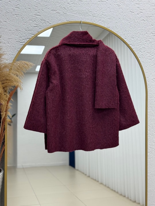 Eada Şallı Ceket-BN4542 Bordo