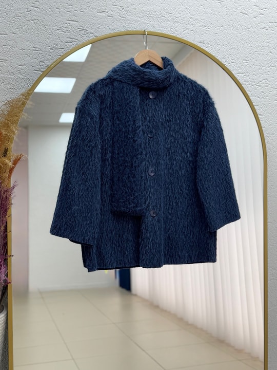 Eada Şallı Ceket-BN4542 Lacivert