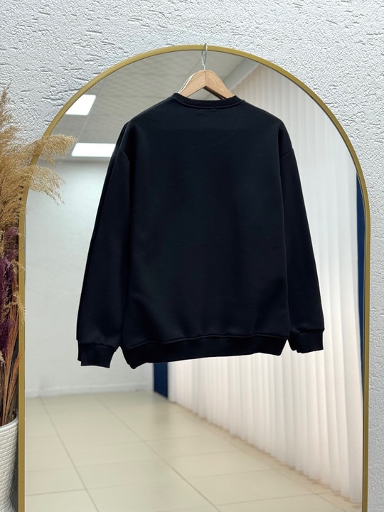 Ece Bisiklet Yaka Üç İp Sweat-Zİ3137 Siyah